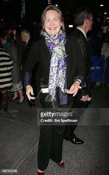Actress Cherry Jones attends the opening night of "Enron" on Broadway at the Broadhurst Theatre on April 27, 2010 in New York City.