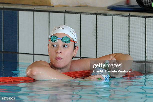 Stefano Morini training at the Reggio Emilia pool on March 30, 2010 in Reggio nell'Emilia, Italy.