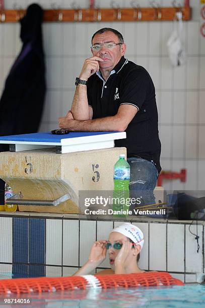 Stefano Morini training at the Reggio Emilia pool on March 30, 2010 in Reggio nell'Emilia, Italy.