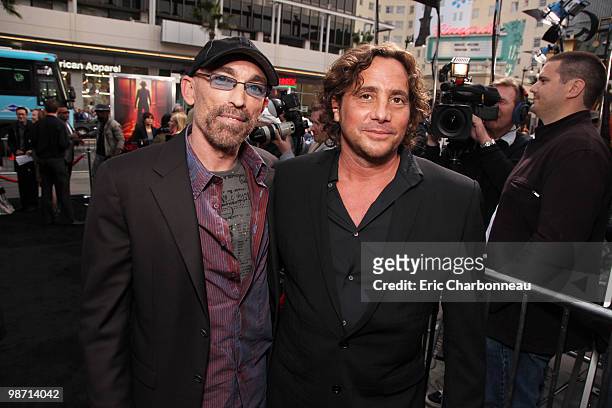 Jackie Earle Haley and Director Samuel Bayer at the World Premiere of Warner Bros. Pictures 'A Nightmare on Elm Street' on April 27, 2010 at...