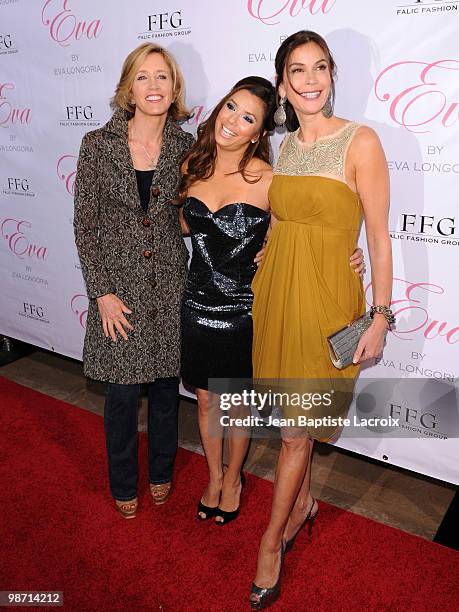 Felicity Huffman, Eva Longoria Parker and Teri Hatcher attend the launch of Eva Longoria Parker's fragrance "Eva" by Eva Longoria at Beso on April...