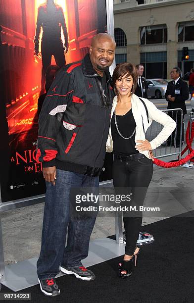 Actor Chi McBride and guest attend the "Nightmare On Elm Street" film premiere at Grauman's Chinese Theatre on April 27, 2010 in Los Angeles,...