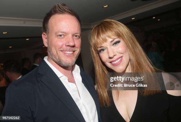 Diector Jason Moore and Emily Skinner pose at the Opening Night Paty for 'The Cher Show' Pre-Broadway Premiere at Hotel Allegro on June 28, 2018 in...