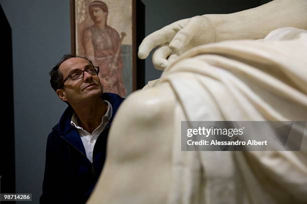 The director Pappi Corsicato visit the Archaeological National Museum on December 11, 2008 in Naples, Italy.