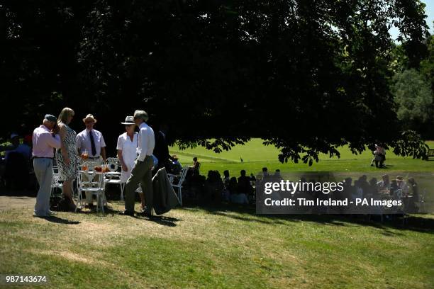 Spectators during day four of the Aspall Classic at the Hurlingham Club, London.