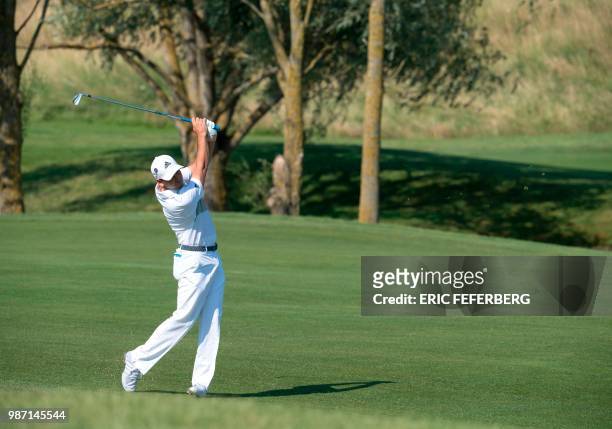Spanish golfer Sergio Garcia competes in the second round of the HNA Open de France, as part of the European Tour 2018, at the...