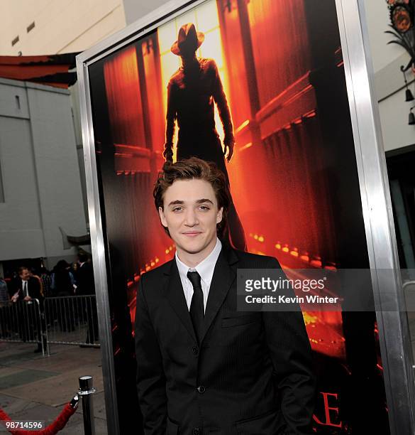 Actor Kyle Gallner arrives at the premiere of New Line's "A Nightmare on Elm Street" at the Chinese Theater on April 27, 2010 in Los Angeles,...