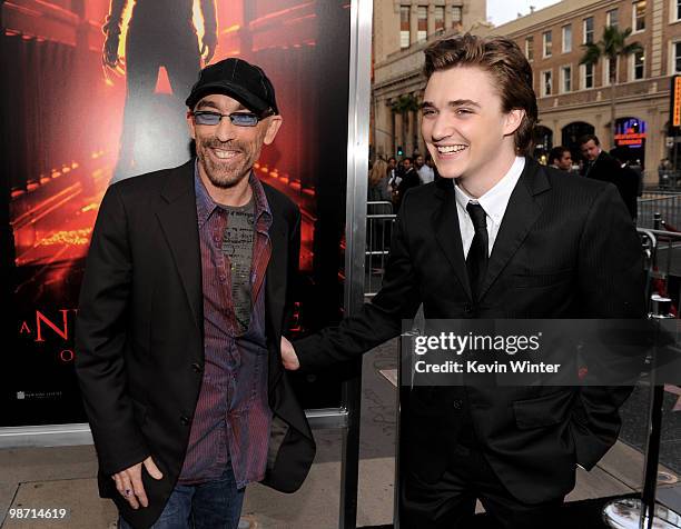 Actors Jackie Earle Haley and Kyle Gallner arrive at the premiere of New Line's "A Nightmare on Elm Street" at the Chinese Theater on April 27, 2010...