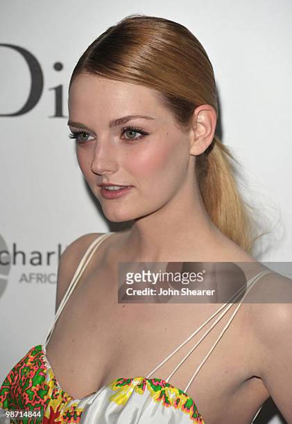Actress Lydia Hearst arrives to the Charlize Theron Africa Outreach Project Dinner hosted by Dior and Vogue at Soho House on April 27, 2010 in West...