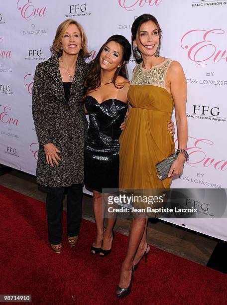 Felicity Huffman, Eva Longoria Parker and Teri Hatcher attend the launch of Eva Longoria Parker's fragrance "Eva" by Eva Longoria at Beso on April...