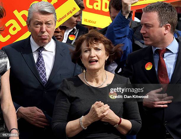 Olympics Minister Tessa Jowell and Home Secretary Alan Johnson meet locals in Brixton as Labour shift their focus to policies on crime on April 28,...