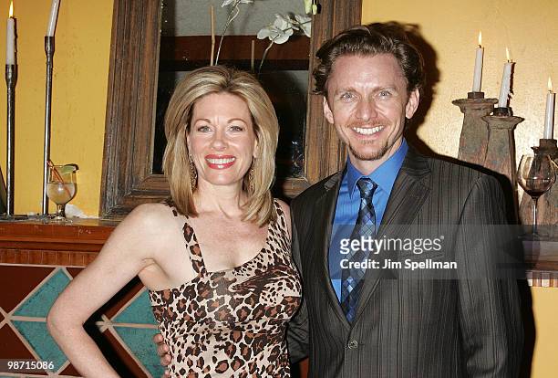 Actress Marin Mazzie and Jason Danieley attends the opening night of "Enron" on Broadway at the Redeye Grill on April 27, 2010 in New York City.
