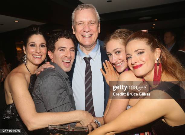 Stephanie J. Block, Jarrod Spector, Book Writer Rick Elice, Micaela Diamond and Teal Wicks pose at the Opening Night Paty for 'The Cher Show'...