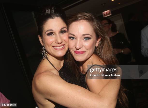 Stephanie J. Block and Laura Osnes pose at the Opening Night Paty for 'The Cher Show' Pre-Broadway Premiere at Hotel Allegro on June 28, 2018 in...