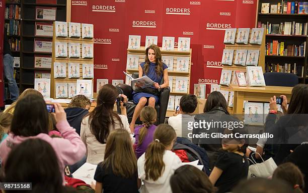 Her Majesty Queen Rania Al Abdullah of Jordan promotes "The Sandwich Swap" at Borders Books & Music, Columbus Circle on April 27, 2010 in New York...