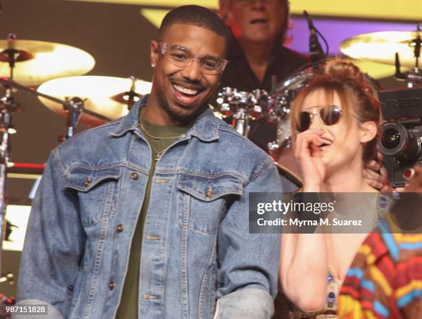 Michael B Jordan and Singer Kiiara attent the Guitar Smah at the Opening of the new Hard Rock Hotel and casino at Hard Rock Hotel & Casino Atlantic...