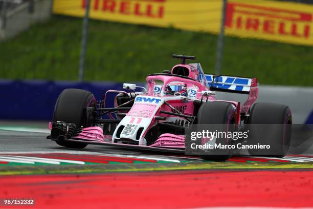 Sergio Perez of Mexico and Sahara Force India F1 Team on track during practice for the Formula One Grand Prix of Austria.