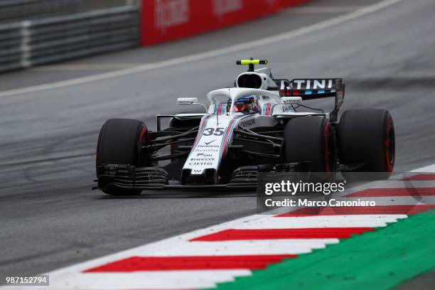 Sergey Sirotkin of Russia and Williams Martini on track during practice for the Formula One Grand Prix of Austria.