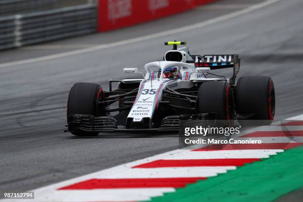 Sergey Sirotkin of Russia and Williams Martini on track during practice for the Formula One Grand Prix of Austria.