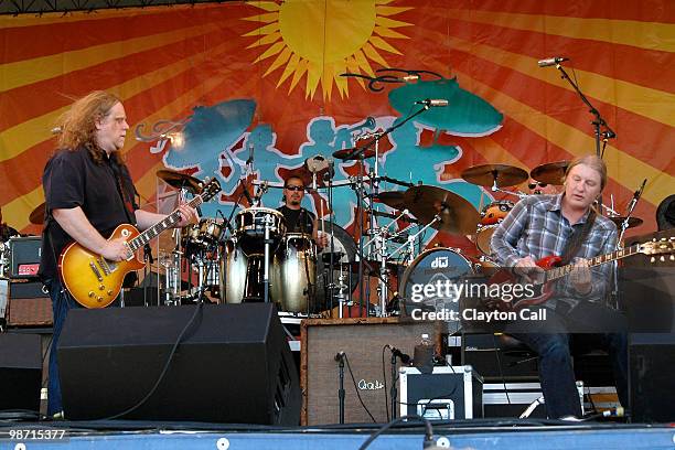 Warren Haynes, Marc Quinones and Derek Trucks perform with the Allman Brothers Band on day three of New Orleans Jazz & Heritage Festival on April 25,...