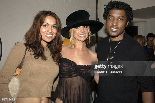 Tracey E. Edmonds, Britney Spears and Kenny "Babyface" Edmonds at the Chrysler Lounge at the Chrysler Million Dollar Film Festival