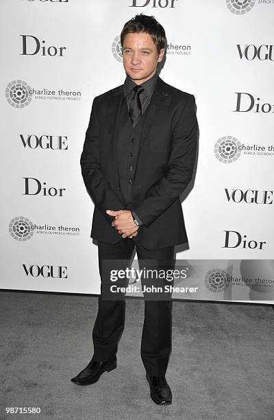 Actor Jeremy Renner arrives to the Charlize Theron Africa Outreach Project Dinner hosted by Dior and Vogue at Soho House on April 27, 2010 in West...