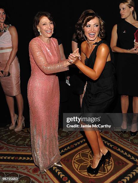 Evelyn Lauder and dancer Karina Smirnoff attend the 2010 Breast Cancer Research Foundation's Hot Pink Party at The Waldorf=Astoria on April 27, 2010...