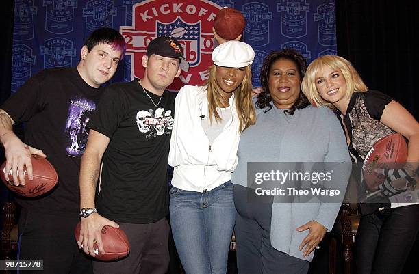Paul Thomas and Joel Madden of Good Charlotte, Mary J. Blige, Aretha Franklin and Britney Spears