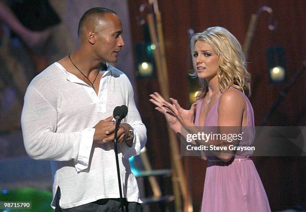 Duane "The Rock" Johnson and Britney Spears present the Choice Movie Comedy Actress Award