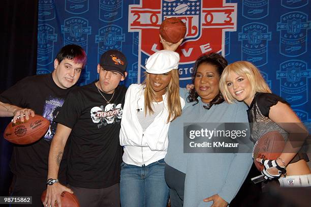 Paul Thomas and Joel Madden of Good Charlotte, Mary J. Blige, Aretha Franklin and Britney Spears