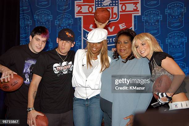 Paul Thomas and Joel Madden of Good Charlotte, Mary J. Blige, Aretha Franklin and Britney Spears