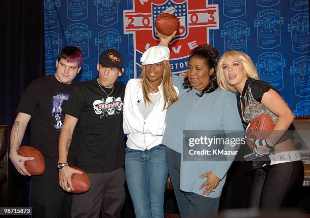 Paul Thomas and Joel Madden of Good Charlotte, Mary J. Blige, Aretha Franklin and Britney Spears