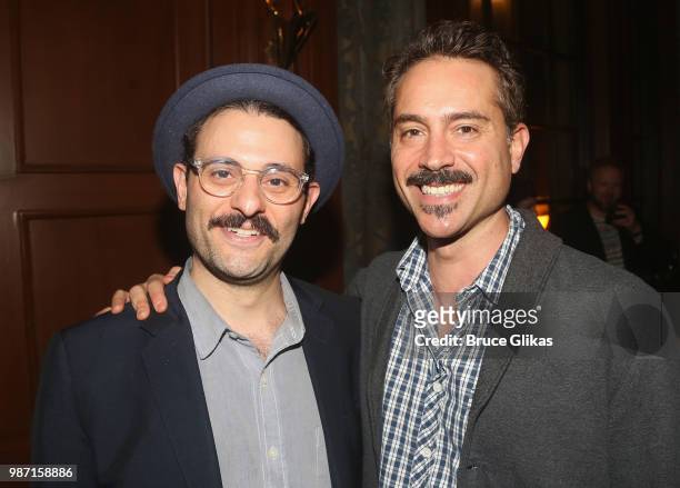 Arian Moayd and Omar Metwally pose at the Opening Night Party for 'The Cher Show' Pre-Broadway Premiere at Hotel Allegro on June 28, 2018 in Chicago,...