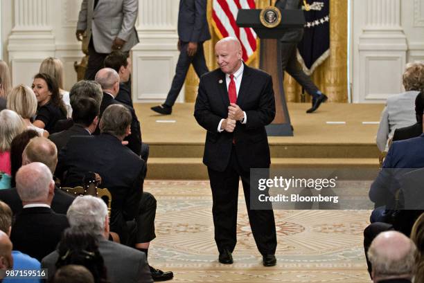 Representative Kevin Brady, a Republican from Texas and chairman of the House Ways and Means Committee, attends an event to mark the sixth-month...