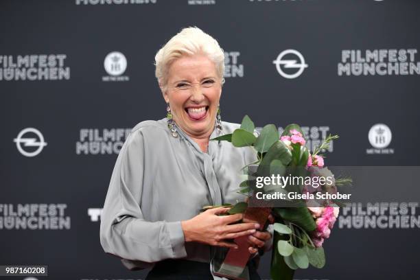 Emma Thompson is awarded at the Cine Merit Award Gala during the Munich Film Festival 2018 at Gasteig on June 29, 2018 in Munich, Germany.