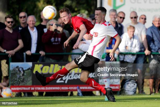 Ferdy Druif of AZ Alkmaar, David Albert of vv Dirkshorn during the match between Regioselectie Dirkshorn v AZ Alkmaar at the Sportpark Dirkshorn on...