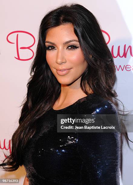 Kim Kardashian attends the Beach Bunny Swimwear's grand opening party on April 27, 2010 in Los Angeles, California.