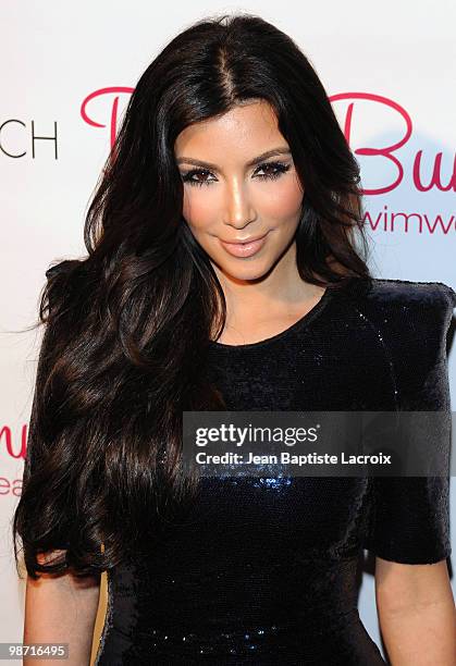 Kim Kardashian attends the Beach Bunny Swimwear's grand opening party on April 27, 2010 in Los Angeles, California.