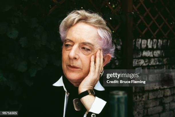 English writer Quentin Crisp at his home, 129 Beaufort Street, London, 1980. A year later, he emigrated to the United States.