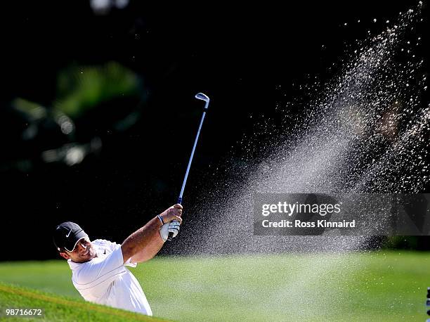 Francesco Molinari of Itlay on the par four 8th hole during the pro-am event prior to the Open de Espana at the Real Club de Golf on April 28, 2010...