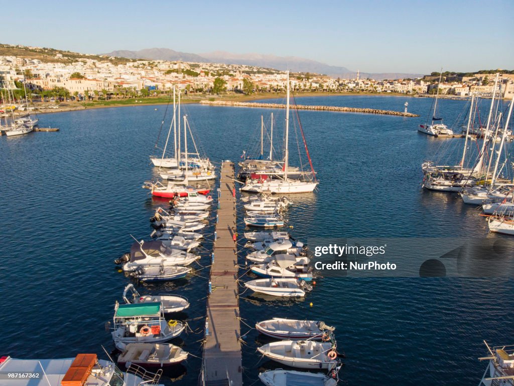 Drone images Of Rethymno In Crete island