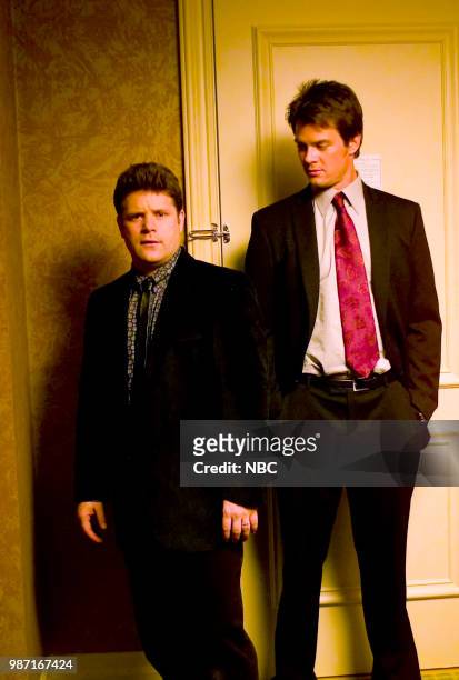 You Can't Take It with You", Episode 17 -- Pictured: Sean Astin as Lloyd Campbell, Josh Duhamel as Danny McCoy -- Photo by: NBC/NBCU Photo Bank via...