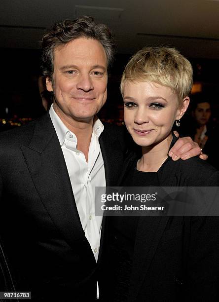 Actor Colin Firth and actress Carey Mulligan attend the Montblanc Charity Cocktail hosted by The Weinstein Company to benefit UNICEF held at Soho...