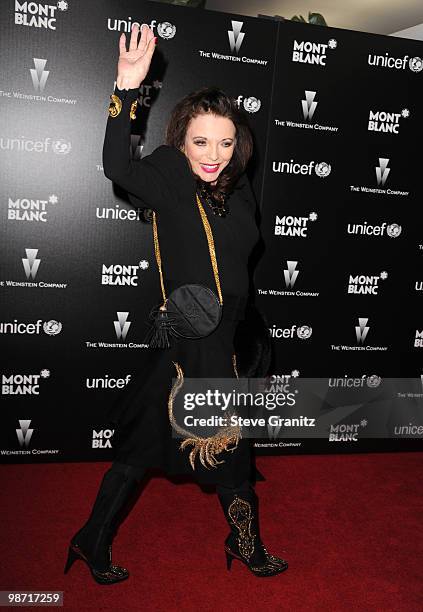 Joan Collins attends the Montblanc Charity Cocktail hosted by the Weinstein Company to benefit UNICEF at Soho House on March 6, 2010 in West...