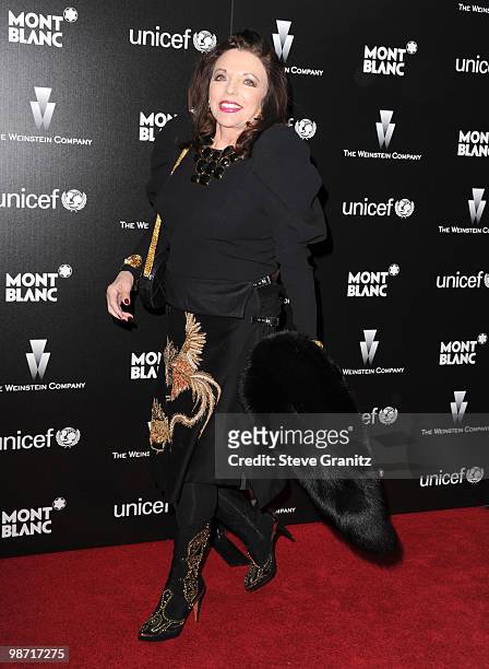 Joan Collins attends the Montblanc Charity Cocktail Hosted By The Weinstein Company at Soho House on March 6, 2010 in West Hollywood, California.