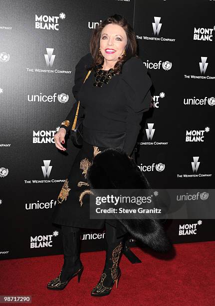 Joan Collins attends the Montblanc Charity Cocktail Hosted By The Weinstein Company at Soho House on March 6, 2010 in West Hollywood, California.