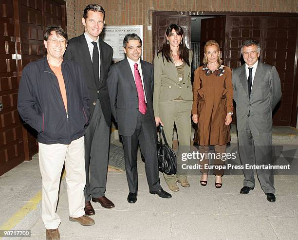 Inaki Urdangarin , Maria Teresa Samaranch and Juan Antonio Samaranch junior attend the funeral service of former International Olympic Committee...