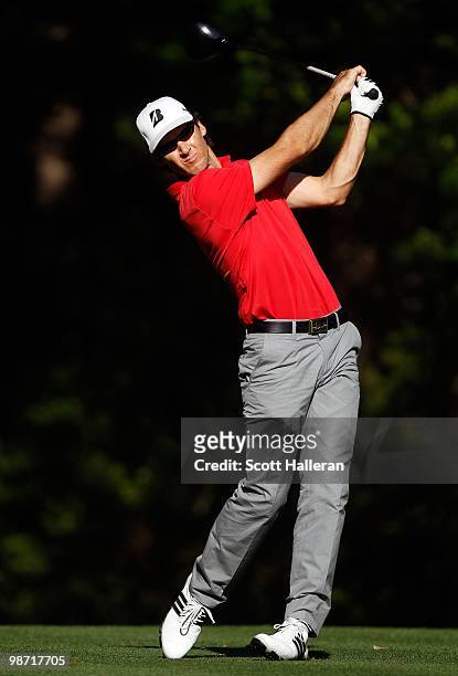 Will MacKenzie hits a shot during the second round of the Verizon Heritage at the Harbour Town Golf Links on April 16, 2010 in Hilton Head lsland,...