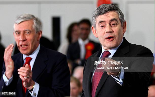 Prime Minister Gordon Brown campaigns at a Honeywell community centre on April 28, 2010 in Oldham, England. The General Election, to be held on May...