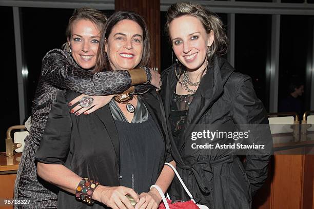 Elise Overland, Maya Hoffman and Hope Antherton attend the after party for NOWNESS & Arthouse Films' special screening of Jean-Michel Basquiat: The...